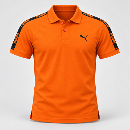 Polo T-Shirt - Orange - 3D product front, without supplier labels or tags