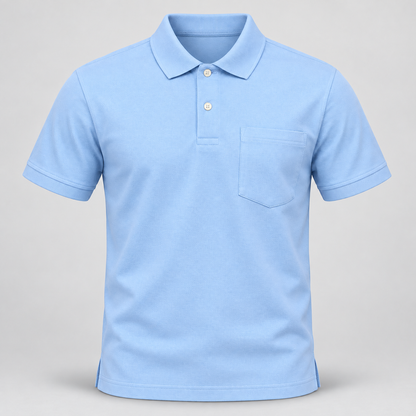 Polo T-Shirt - Light Blue - 3D product front, without supplier labels or tags