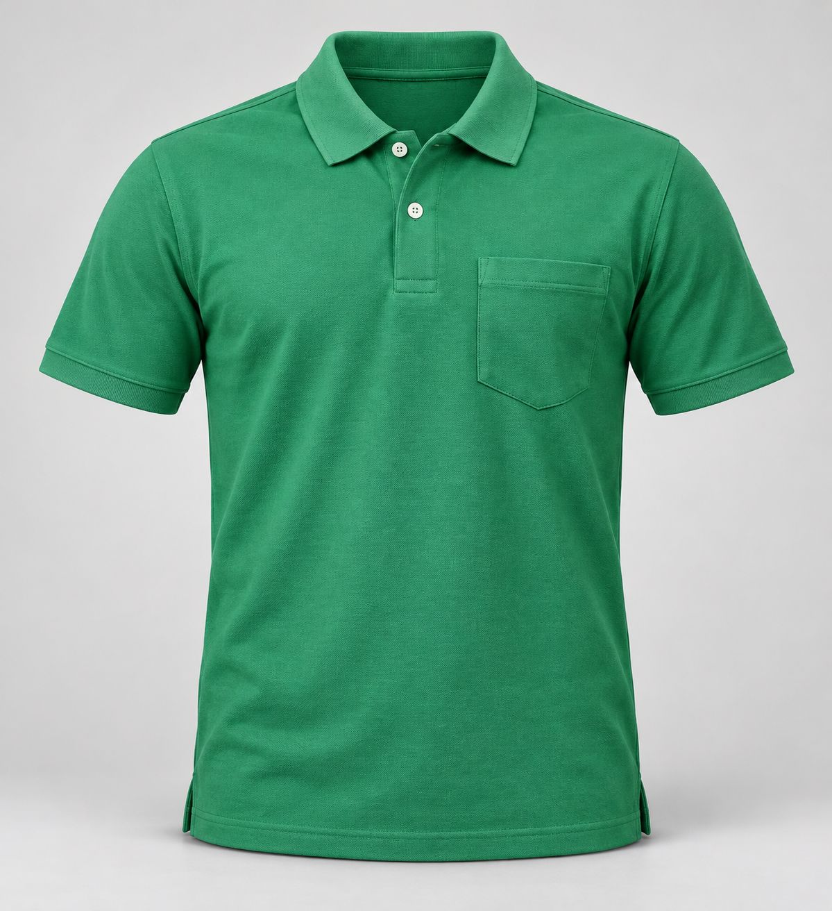 Pocket Polo T-Shirt - Green - 3D product front, without supplier labels or tags