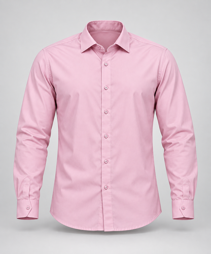 Plain Full Sleeve Shirt - Lilac Pink - 3D product front, without supplier labels or tags