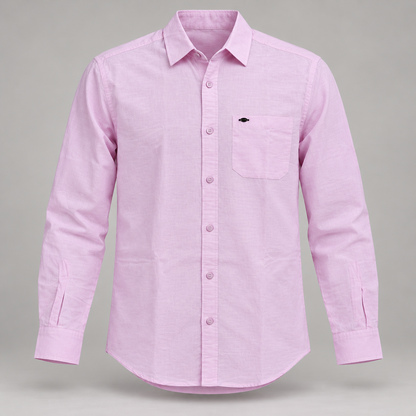 Full Sleeve Oval Pocket Shirt - Lilac Pink - clean dimensional product front, without hangtags