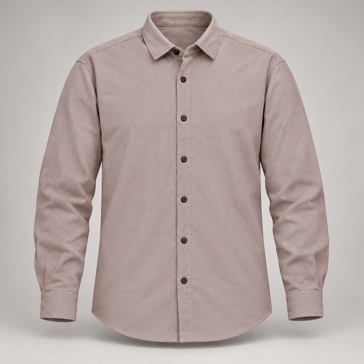 Vertical Texture Full Sleeve Shirt - Dusty Taupe - clean dimensional product front, without hangtags
