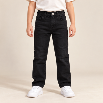 Black Normal Fit Jeans — model wearing the jeans