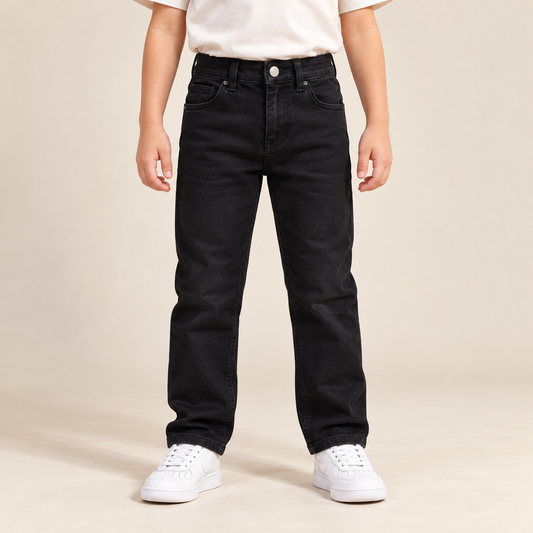 Black Normal Fit Jeans — model wearing the jeans
