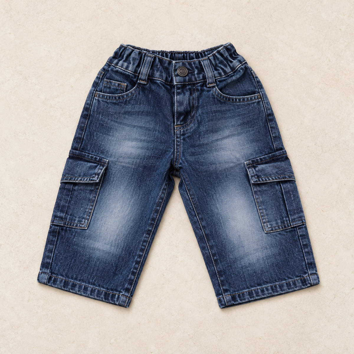 Dark Wash Utility Mom Fit Jeans — product-only front view