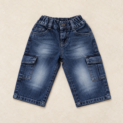 Dark Wash Utility Mom Fit Jeans — product-only front view