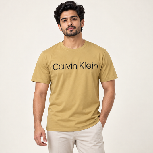 Men's Sandal printed short-sleeve round-neck T-shirt — model-worn