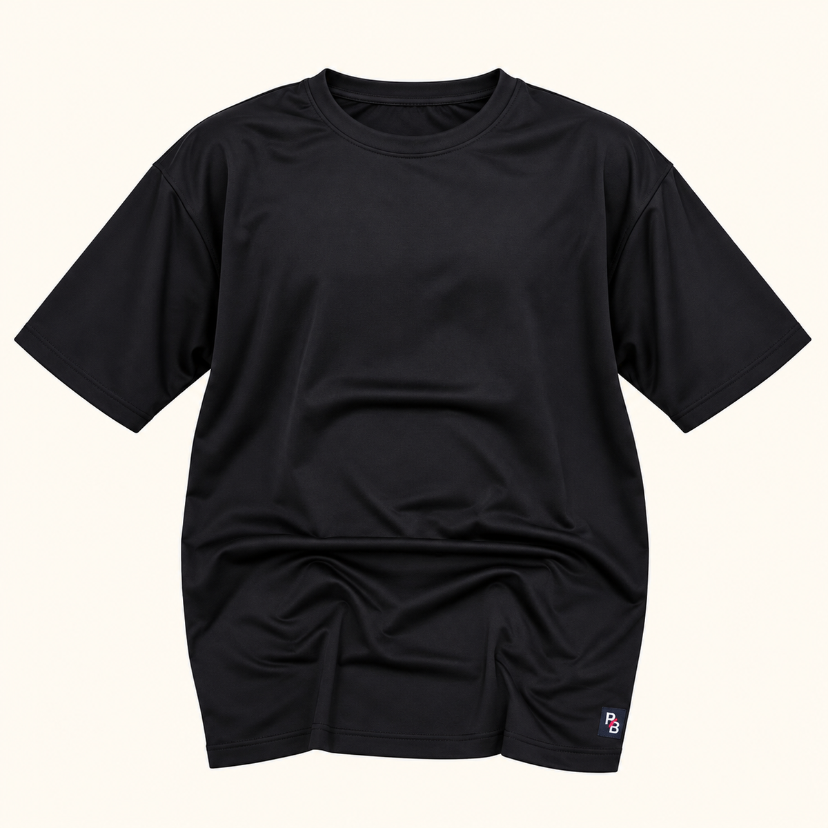 Plain round-neck T-shirt - Black, product-front