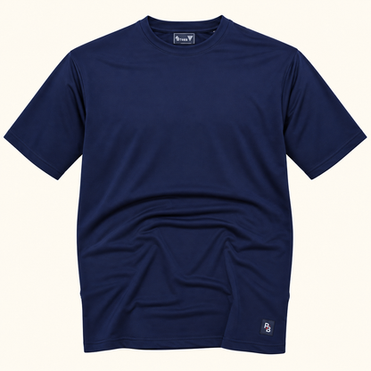 Plain round-neck T-shirt - Navy Blue, product-front