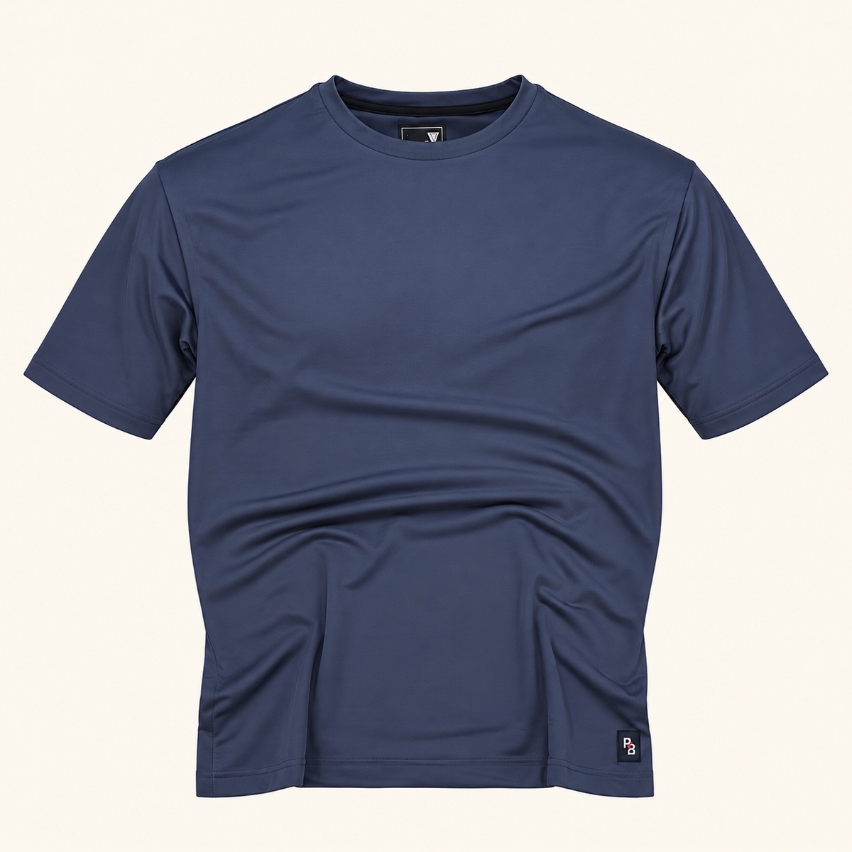 Plain round-neck T-shirt - Slate Blue, product-front
