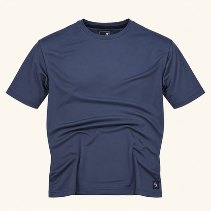 Plain round-neck T-shirt - Slate Blue, product-front