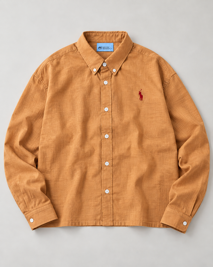 Lyocell Linen Boxy Shirt — Golden Tan