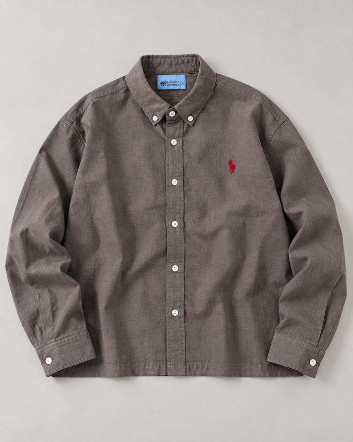 Lyocell Linen Boxy Shirt — Charcoal Grey