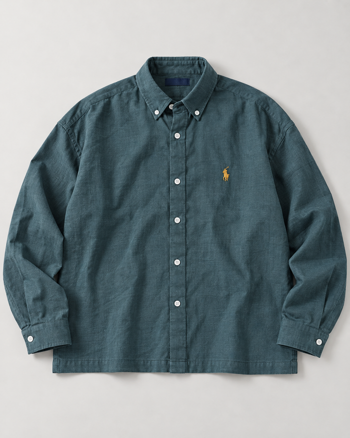 Lyocell Linen Boxy Shirt — Petrol Teal