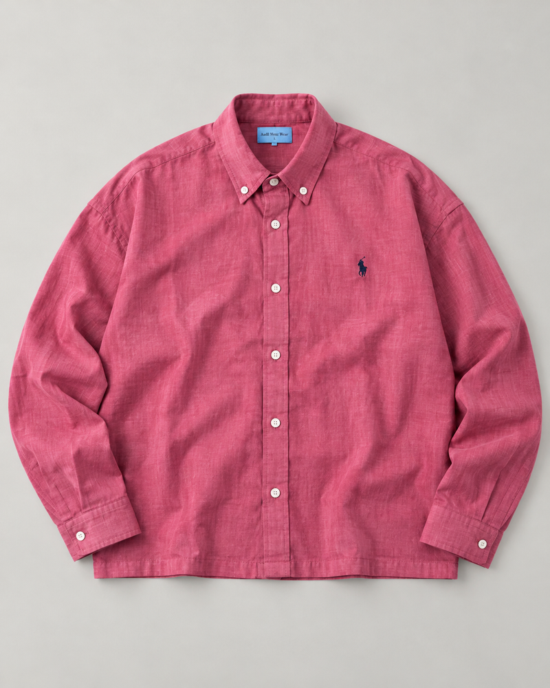 Lyocell Linen Boxy Shirt — Fuchsia