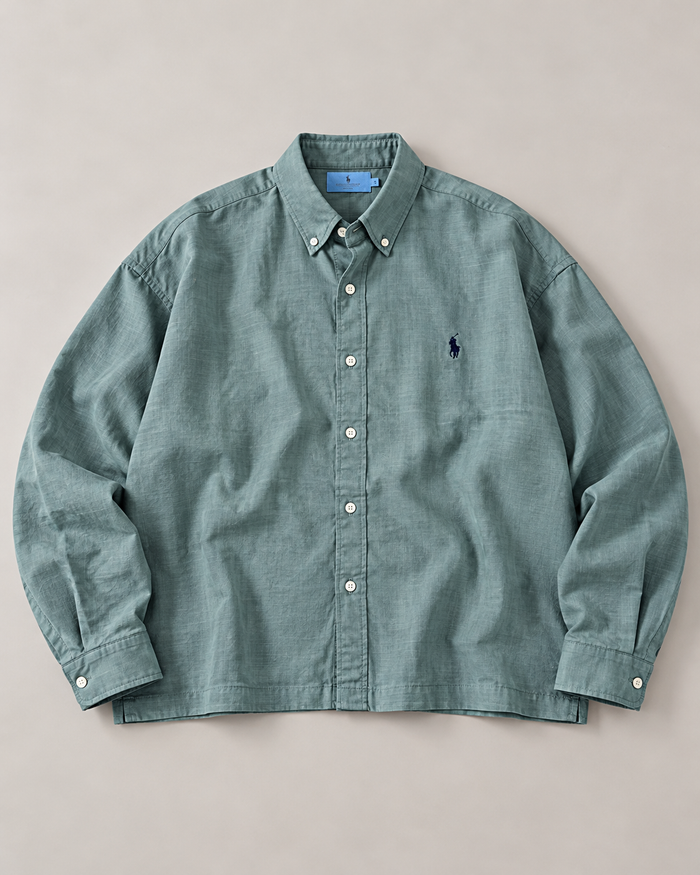 Lyocell Linen Boxy Shirt — Muted Aqua