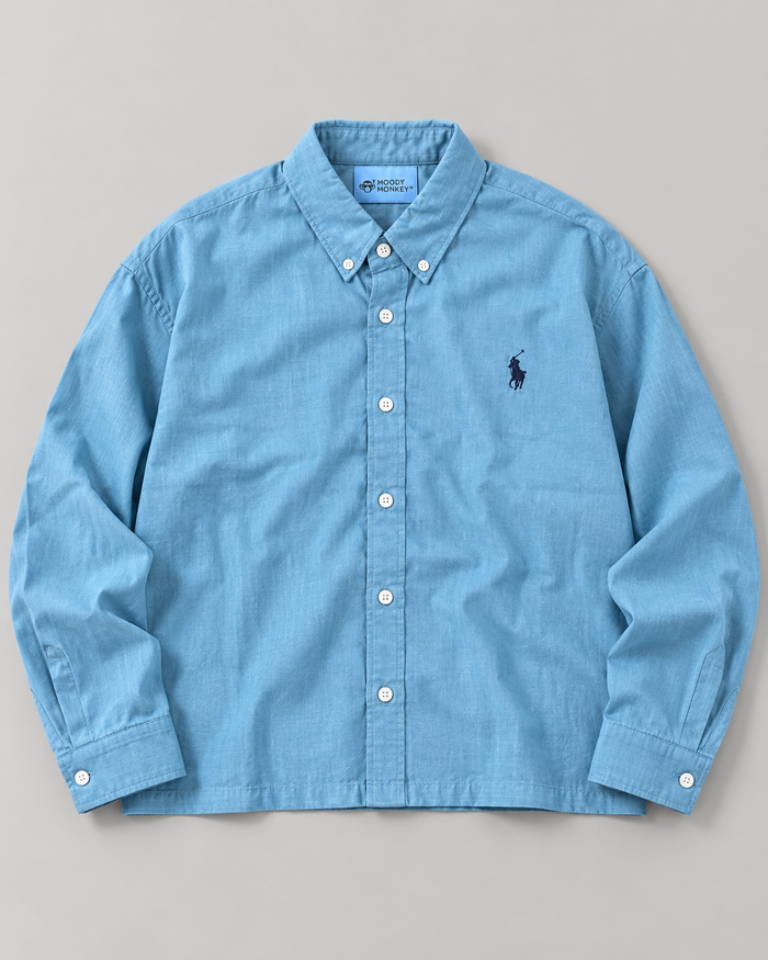 Lyocell Linen Boxy Shirt — Sky Blue