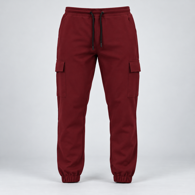 Cargo Pants - Elastic Cuff - Maroon