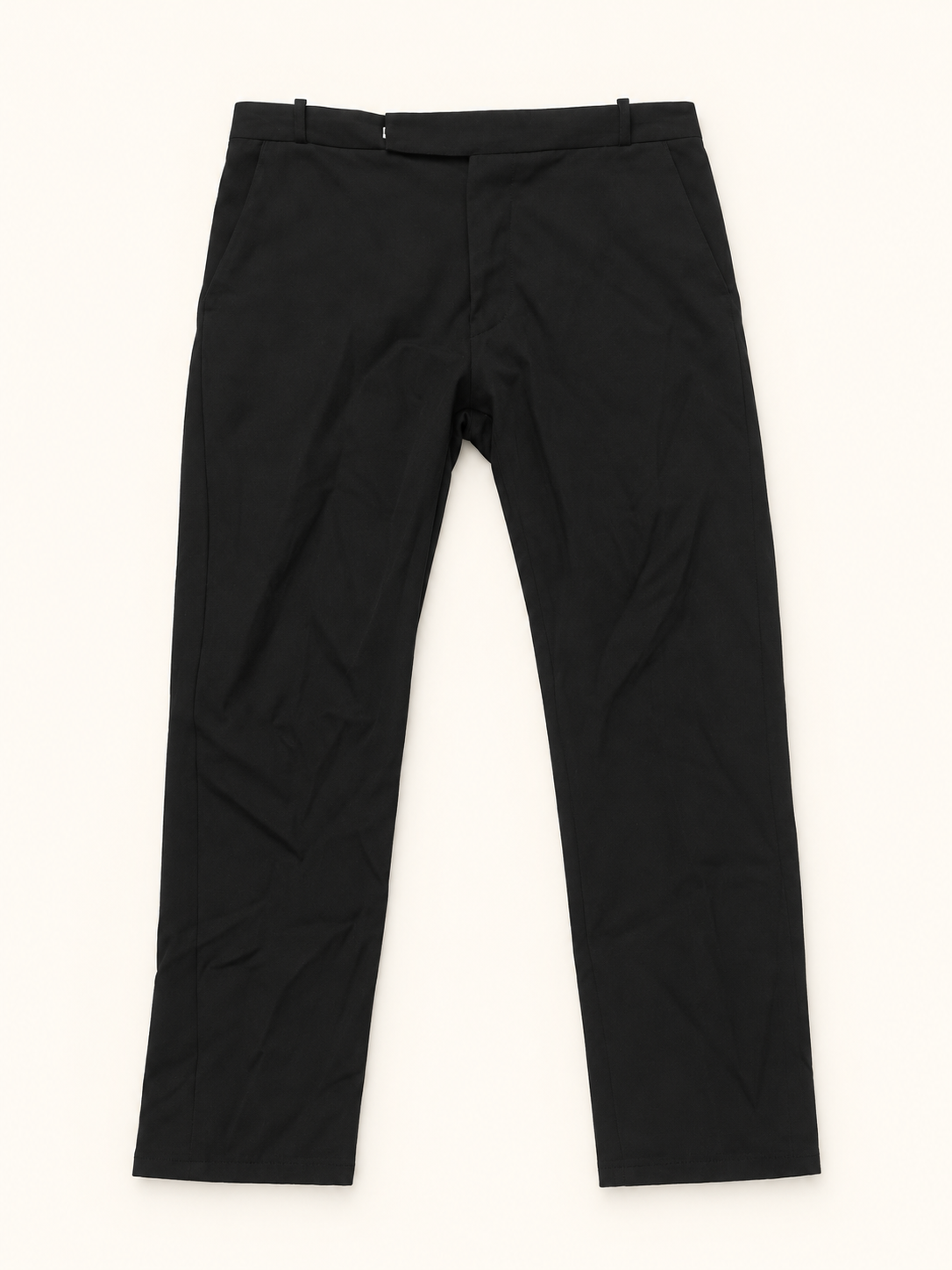 Plain Front Trouser - Black, full front product view.