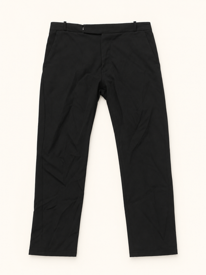 Plain Front Trouser - Black, full front product view.