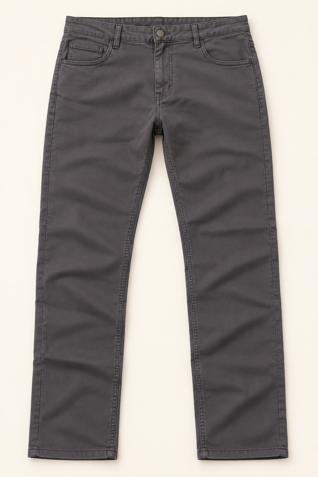 Front Pocket Casual Trousers - Charcoal Grey, full front product view.
