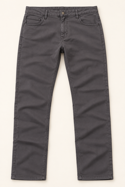 Front Pocket Casual Trousers - Charcoal Grey, full front product view.