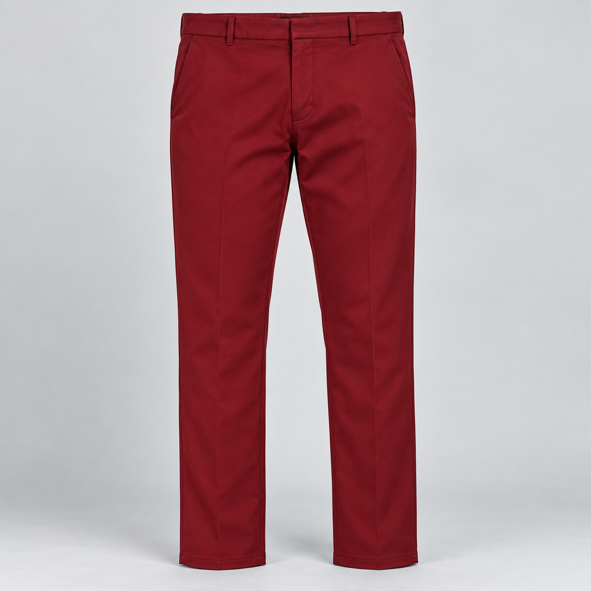 Plain Front Trousers - Red Wine — product front