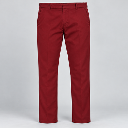 Plain Front Trousers - Red Wine — product front