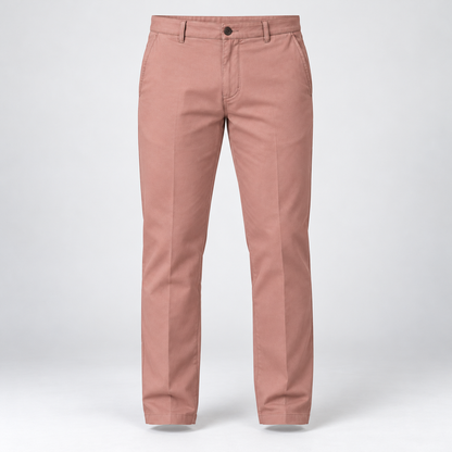 Plain Front Trousers - Dusty Pink — product front