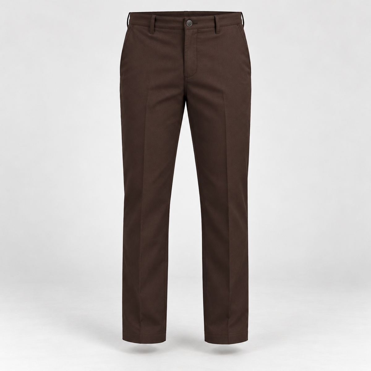Plain Front Trousers - Dark Brown — product front