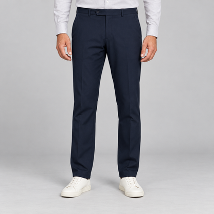 Tab Waist Trousers - Navy — model wearing front