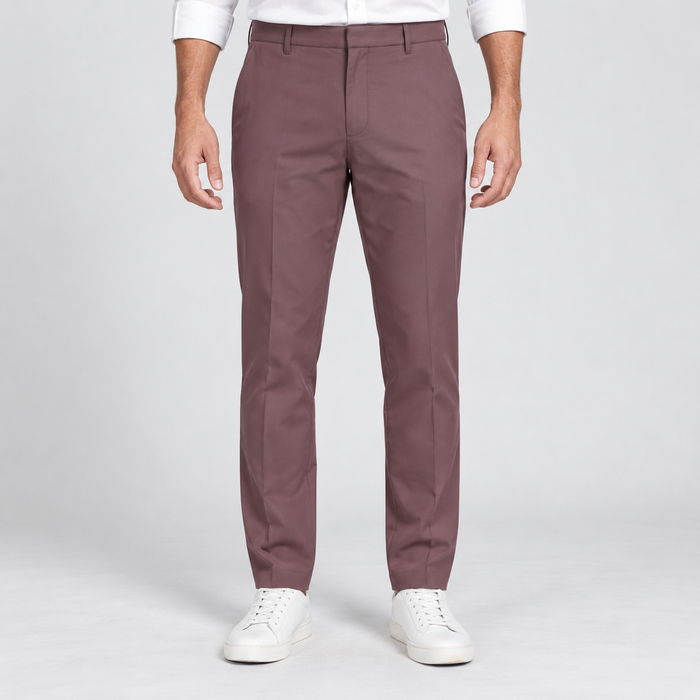 Plain Front Trousers - Mauve