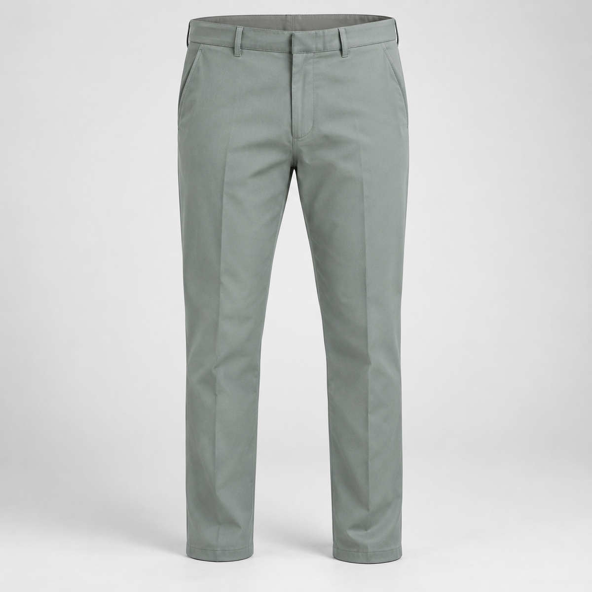 Plain Front Trousers - Sage Green — product front