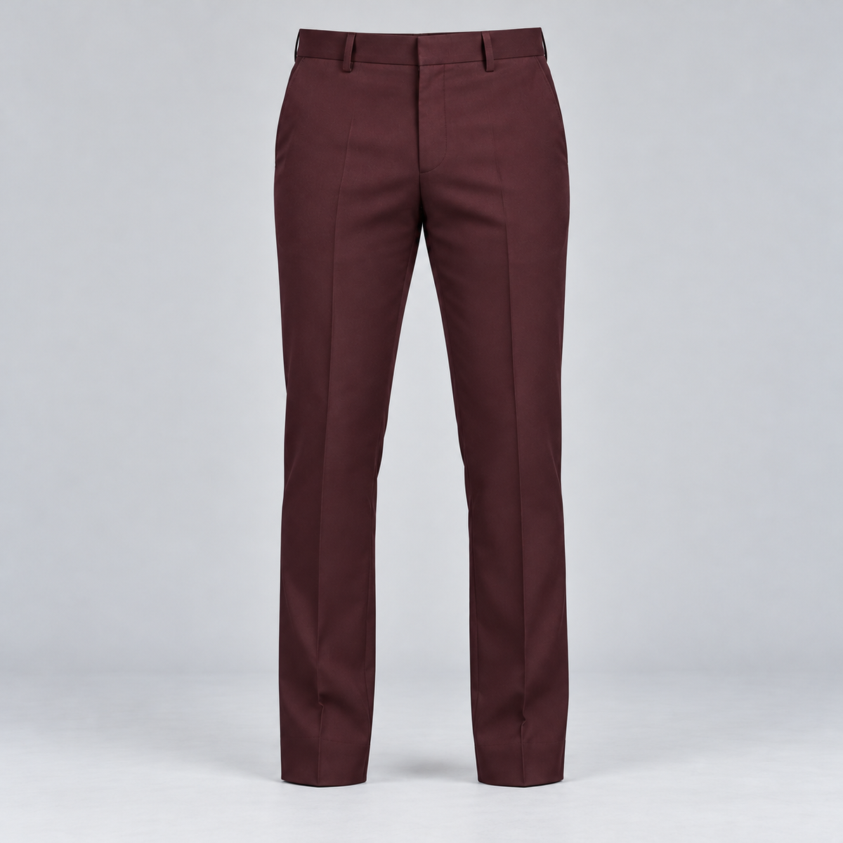 Plain Front Trousers - Burgundy — product front