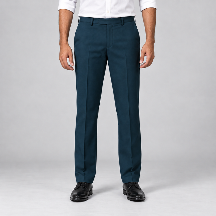 Plain Front Trousers - Dark Teal