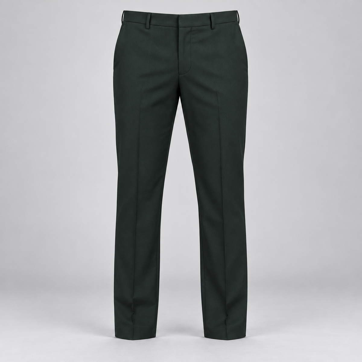 Plain Front Trousers - Forest Green — product front