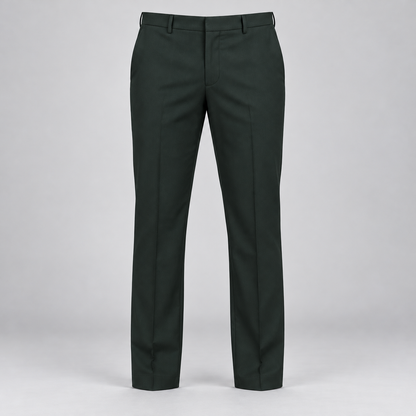 Plain Front Trousers - Forest Green — product front