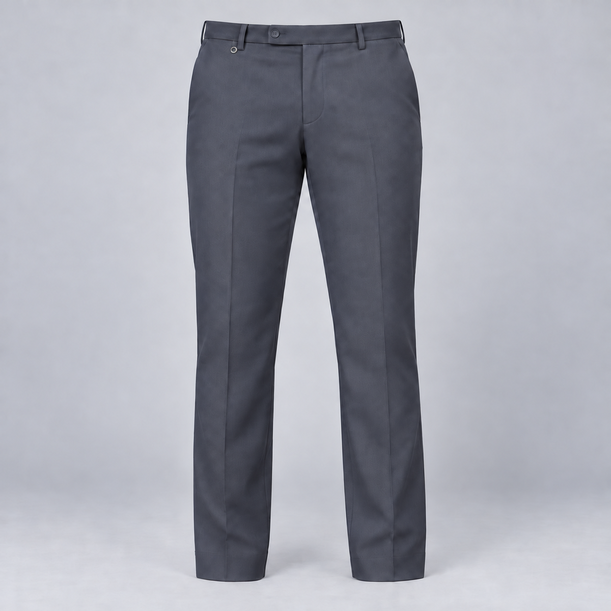 Plain Front Trousers - Slate Blue Grey — product front