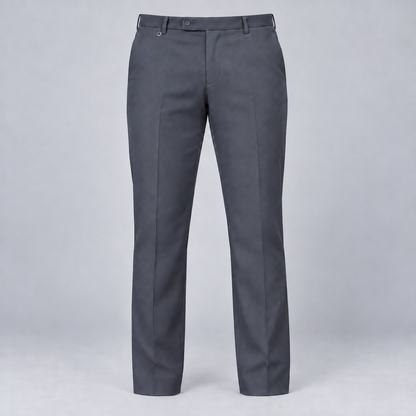 Plain Front Trousers - Slate Blue Grey — product front