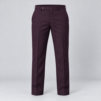 Plain Front Trousers - Deep Plum — product front