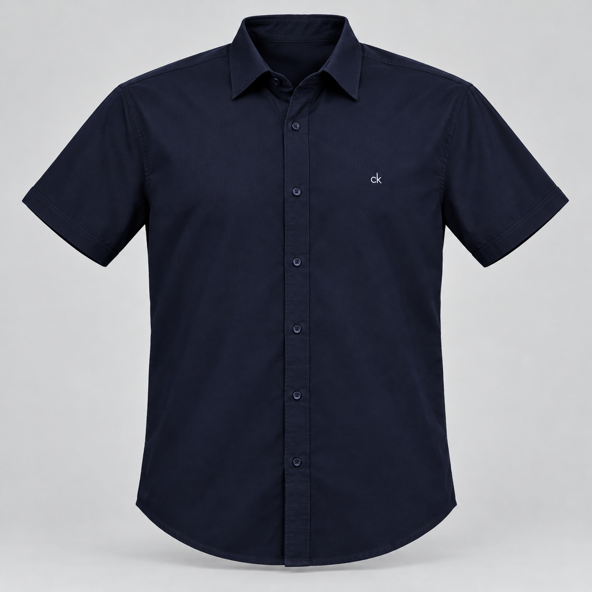 Chest Monogram Half Sleeve Shirt - Dark Navy — product front