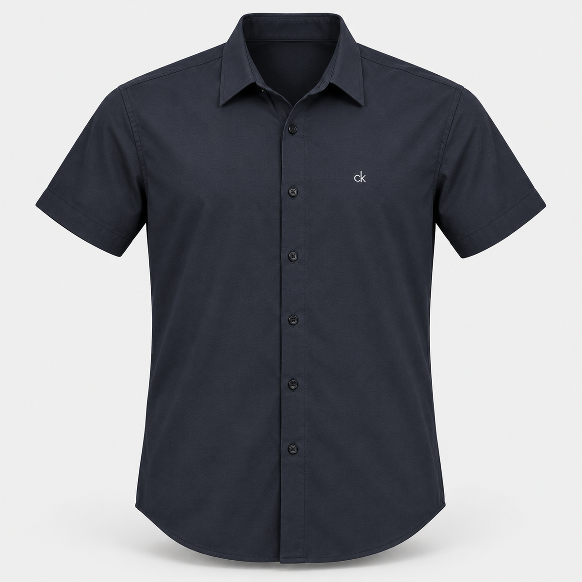 Chest Monogram Half Sleeve Shirt - Charcoal Grey — product front