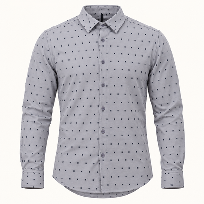 Small Motif Full Sleeve Shirt - Light Grey product-front