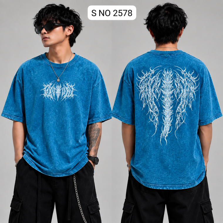 Back Born Oversized T-Shirt - Blue