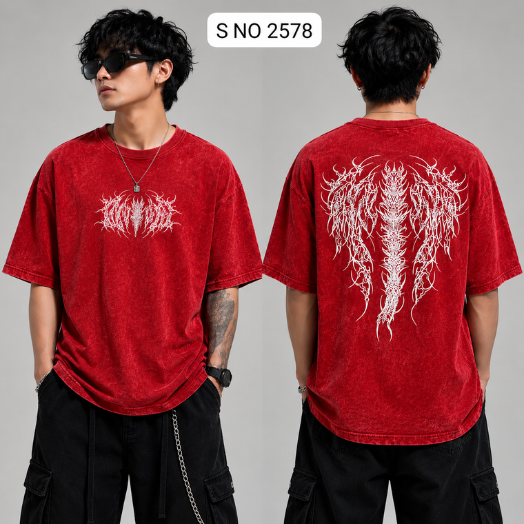 Back Born Oversized T-Shirt - Red