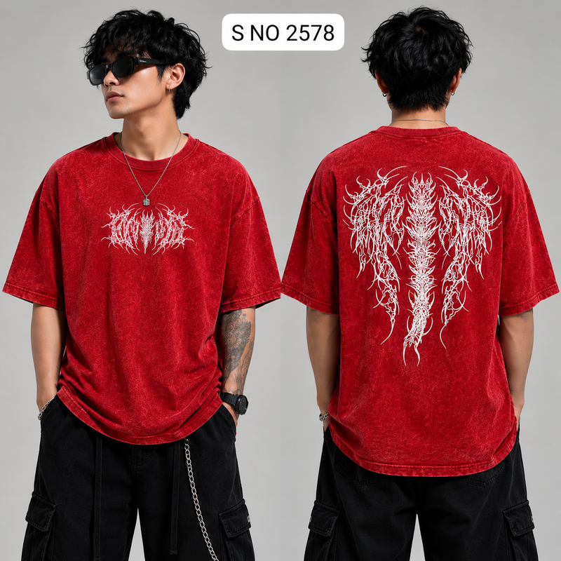 Back Born Oversized T-Shirt - Red