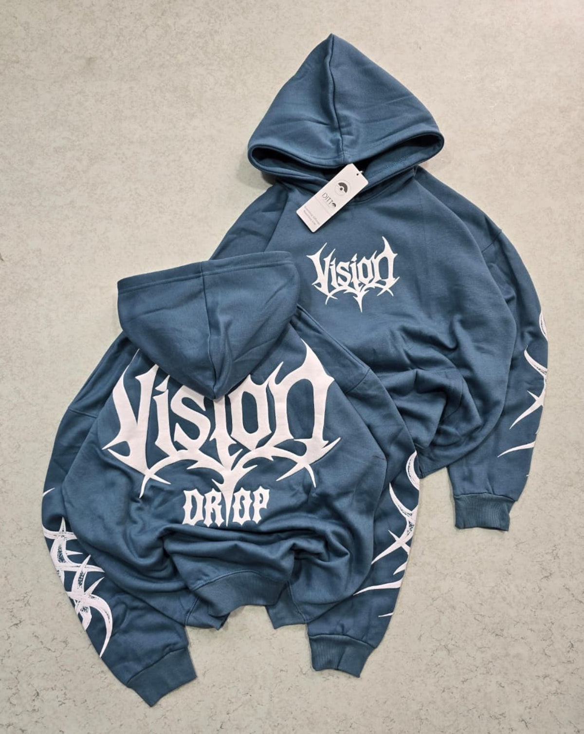 Blue Vision Drop graphic hoodie