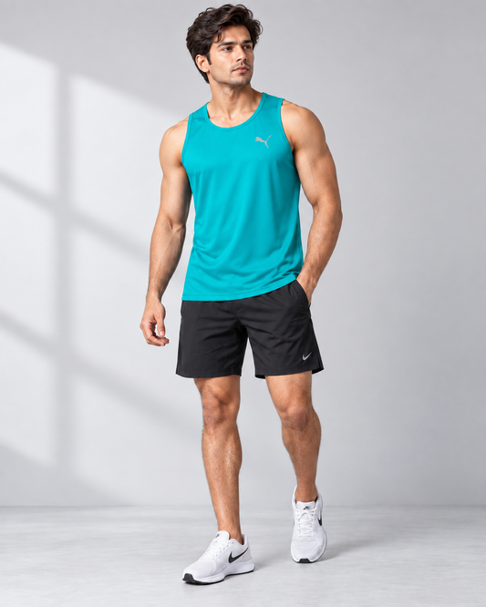 Aqua sleeveless sports tank
