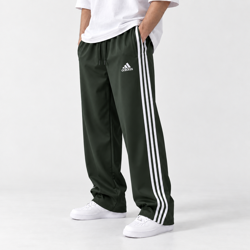 3 Line Baggy Track Pant - Dark Green