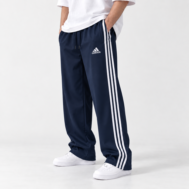3 Line Baggy Track Pant - Navy